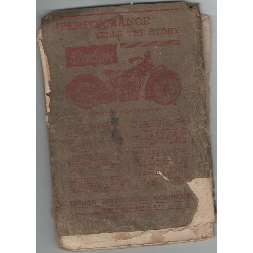 Vintage Indian Motocycle Questions and Answers Uncle Frank Manual Scout 45 107 - Picture 2 of 3